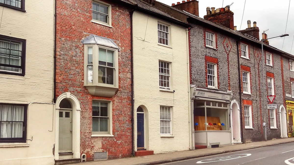 Terraced houses on East Street in Lewes