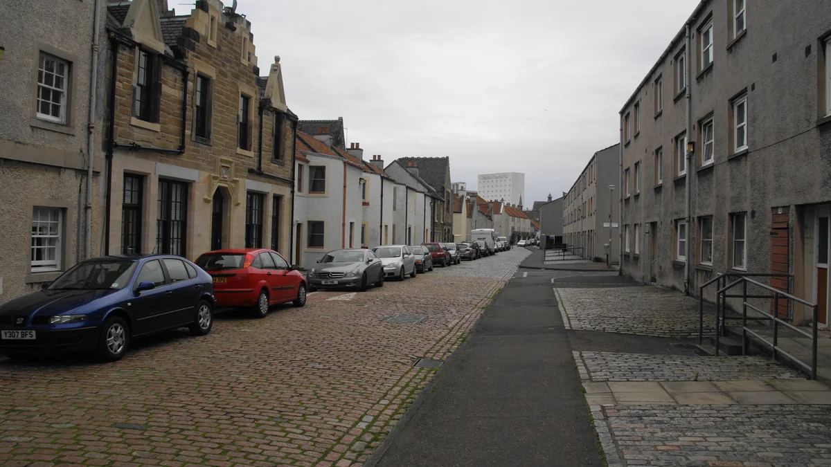 Terraced houses on Newhaven high street