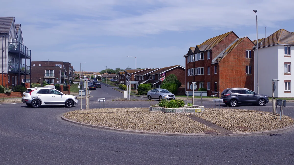 Bungalows and chalets on a street in Peacehaven
