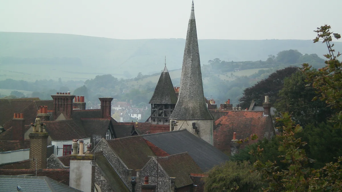 The rooftops of Lewes seen from the castle